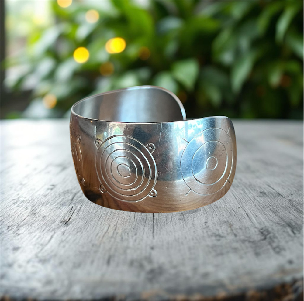 Sterling silver wide cuff bracelet