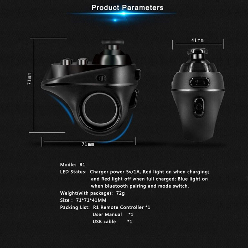 Air Mouse Bluetooth Wireless Finger Gaming Controller Handle For Android iOS NEW