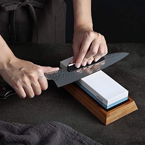 Whetstone Knife Sharpening Stone Set, 2-Sided Premium Wet Stone Sharpener