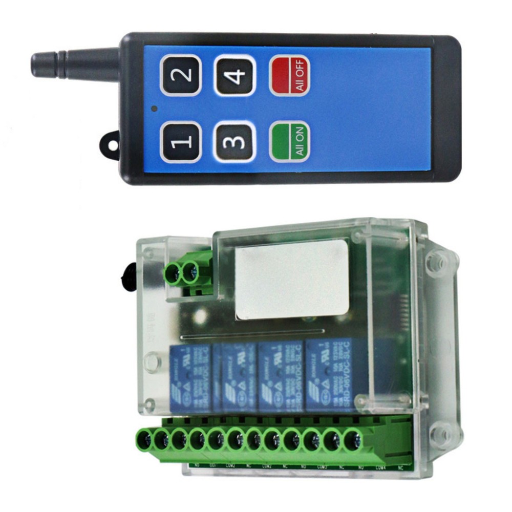 433mhz 4 Channels Remote Control Switch ON/OFF Relay Module Universal