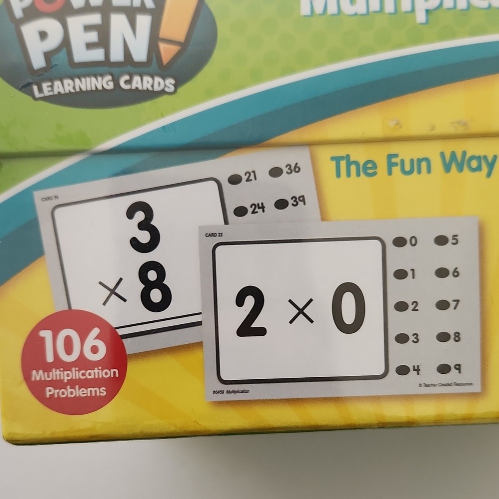 Power Pen Multiplication & Fractions Learning Cards Grades 2-5