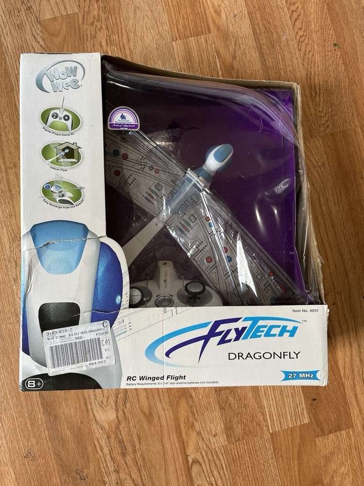 Wowwee FlyTech Robotic Dragonfly Remote Control RC Flying Insect Drone 2007 NEW