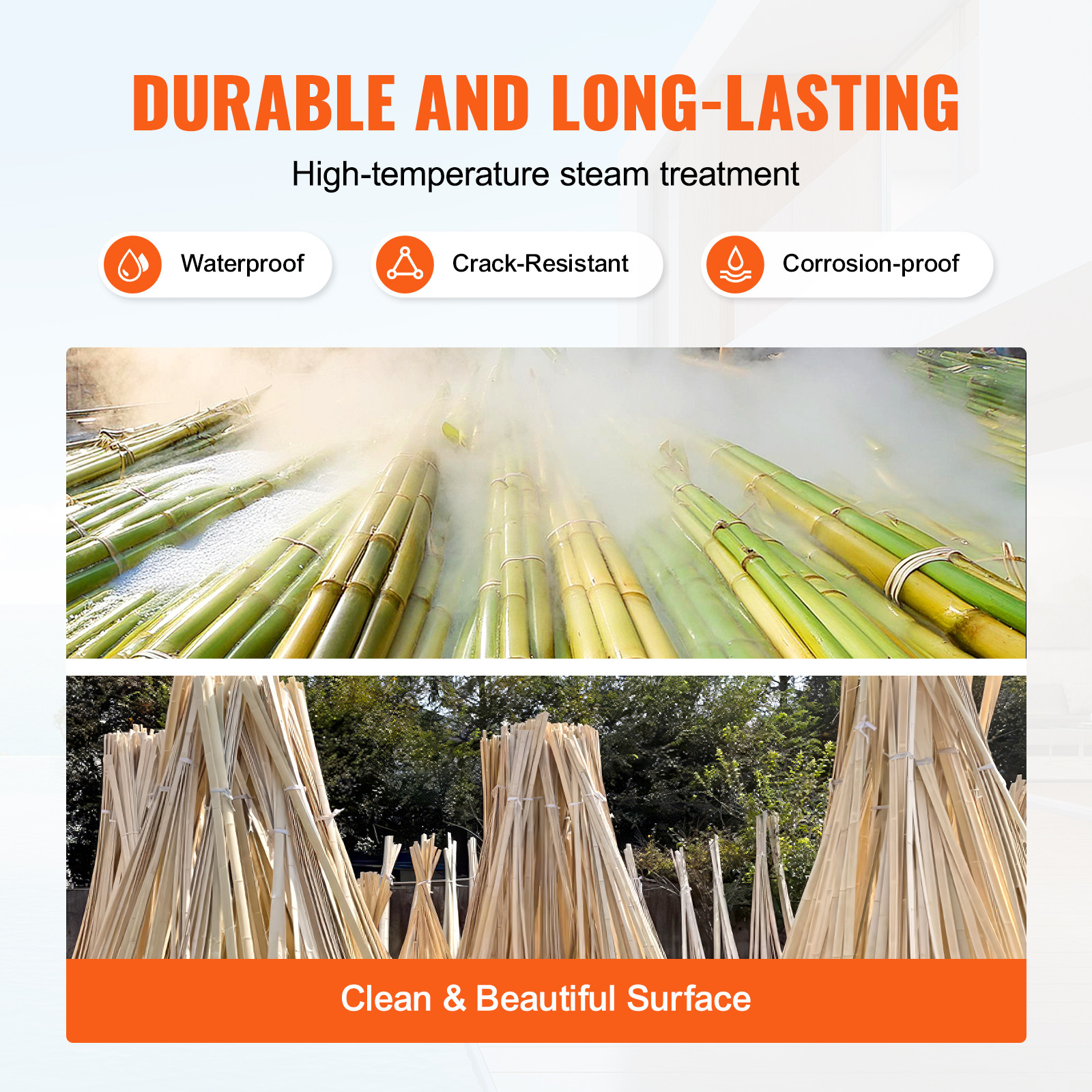 Natural Bamboo Slat Screening Privacy Bamboo Slat Fence 6 ft H x 13 ft L