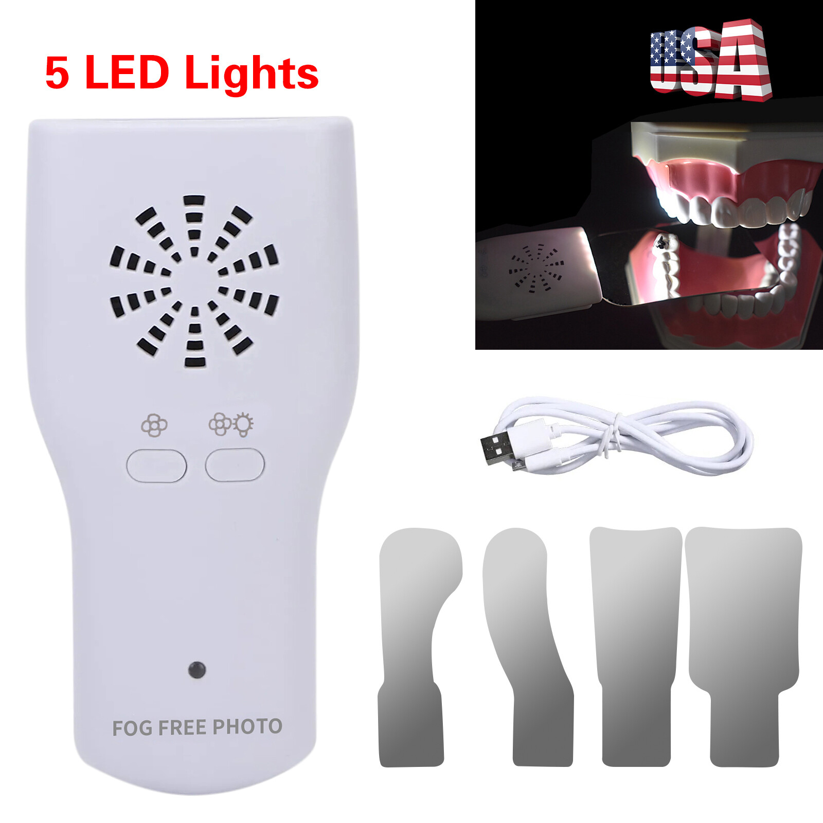 Dental Occlusal Mirror Fog Free LED Intra Oral Photo System 4 Mirror Anti-Fog JZ