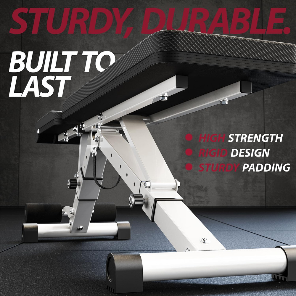 Adjustable/Foldable Workout Exercise Bench for Home Gym, Weightlifting and Stren