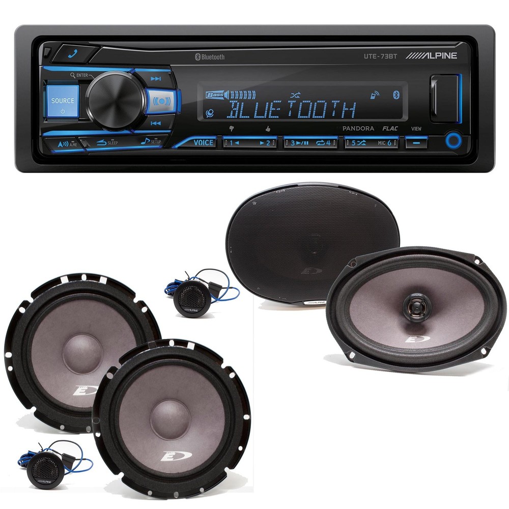 Alpine UTE-73BT Bluetooth Receiver + Component & Coax Speakers