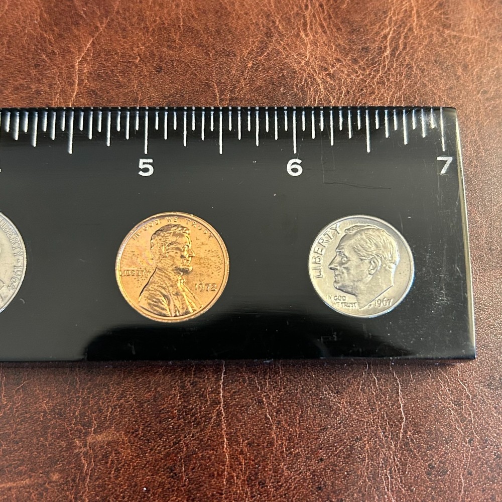 1964 - 1972 5 Pc Coin Set 7'' Ruler
