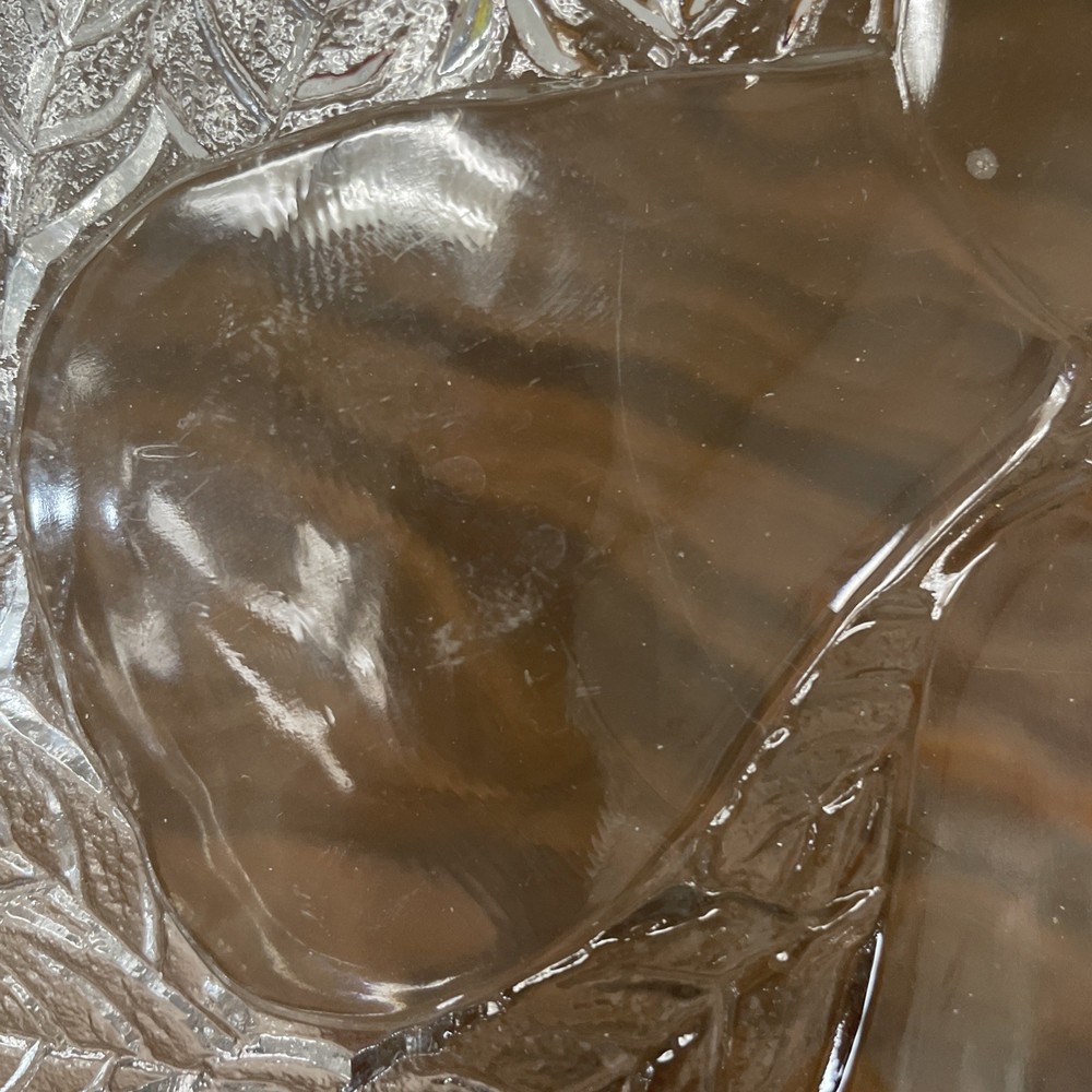 Clear Glass Serving Tray Pear Fruit Design