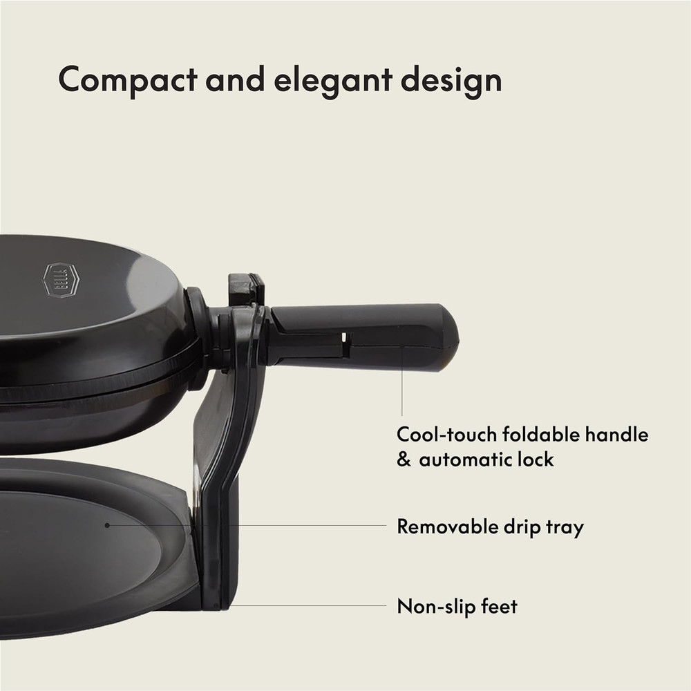 Classic Rotating Belgian Waffle Maker with Nonstick Plates, Removable Drip Tray