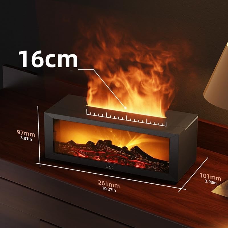Fireplace Flame Oil Aroma Diffuser, Changing Lights Aromatherapy Air Diffuser