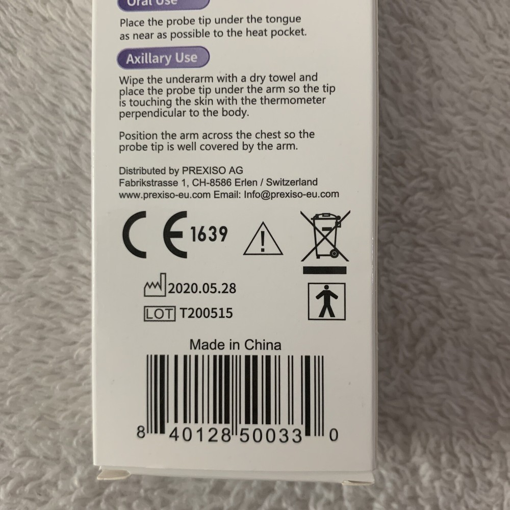 Prexiso Digital Thermometer Oral/Axillary Portable