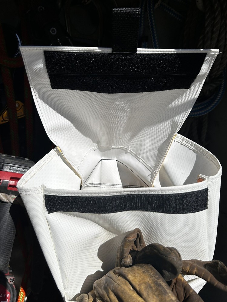 Lineman Tools, Glove Bag White w/ Flag, Lineman Bag