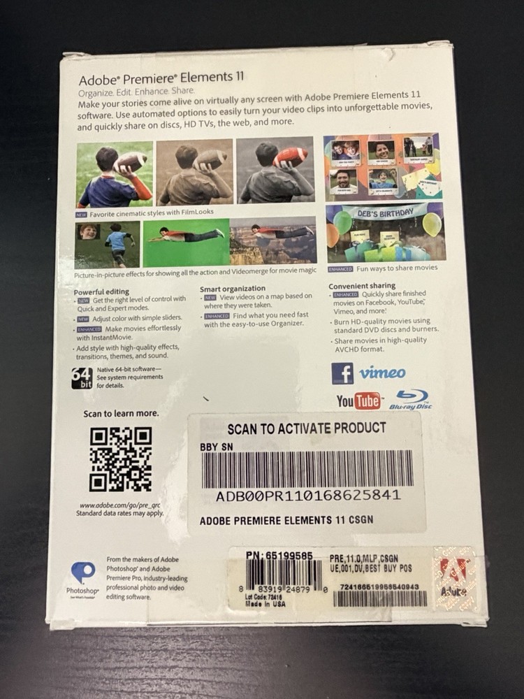 Adobe Premiere Elements 11 for Windows and MAC OS. Pre-owned