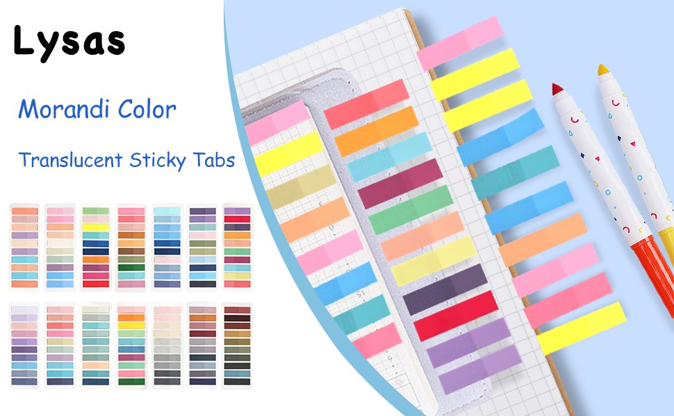 Pa Markers, Morandi Stiy Note Tabs Colored Translucent Writable