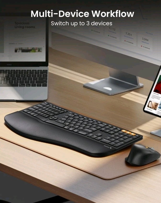 ProtoArc EKM01 Plus Ergonomic Wireless Keyboard & Mouse Combo