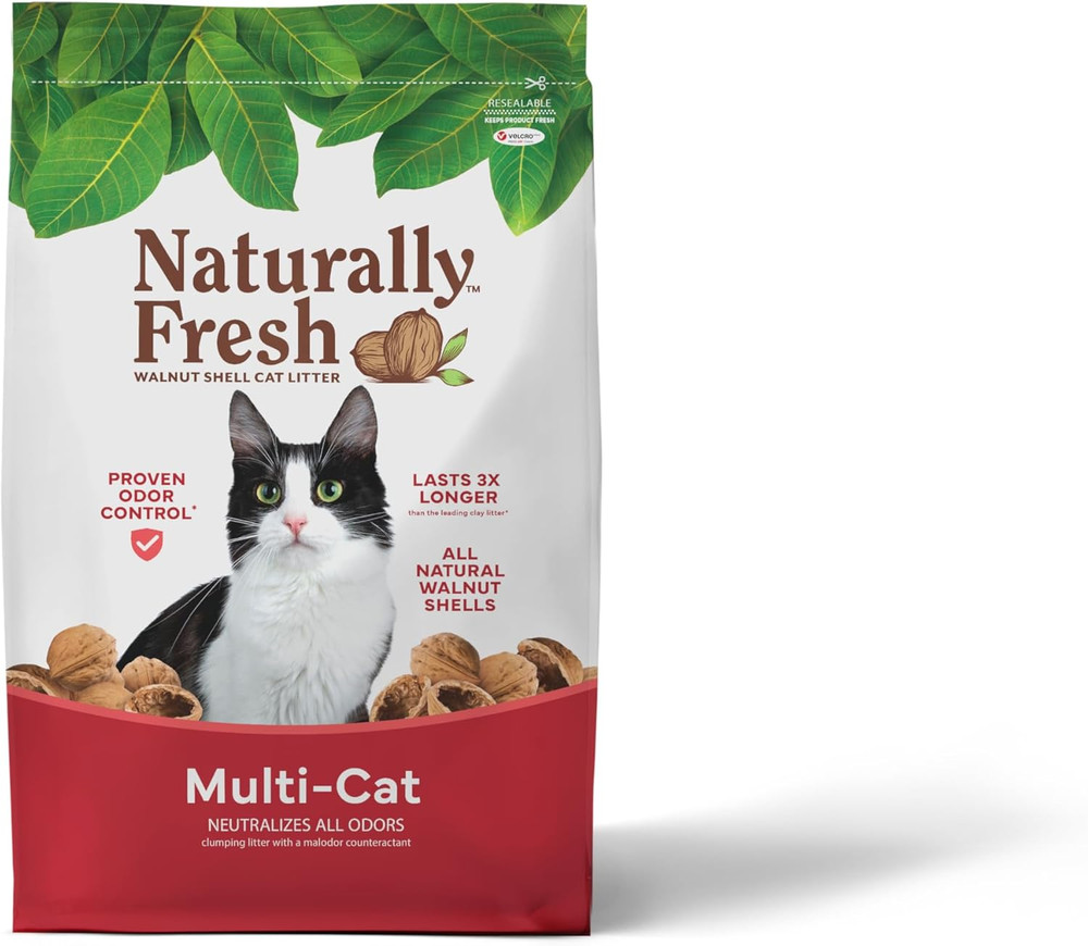 Cat Litter Made from Walnut Shells, Unscented, Multi-Cat, Upcycled, Low Dust, Su