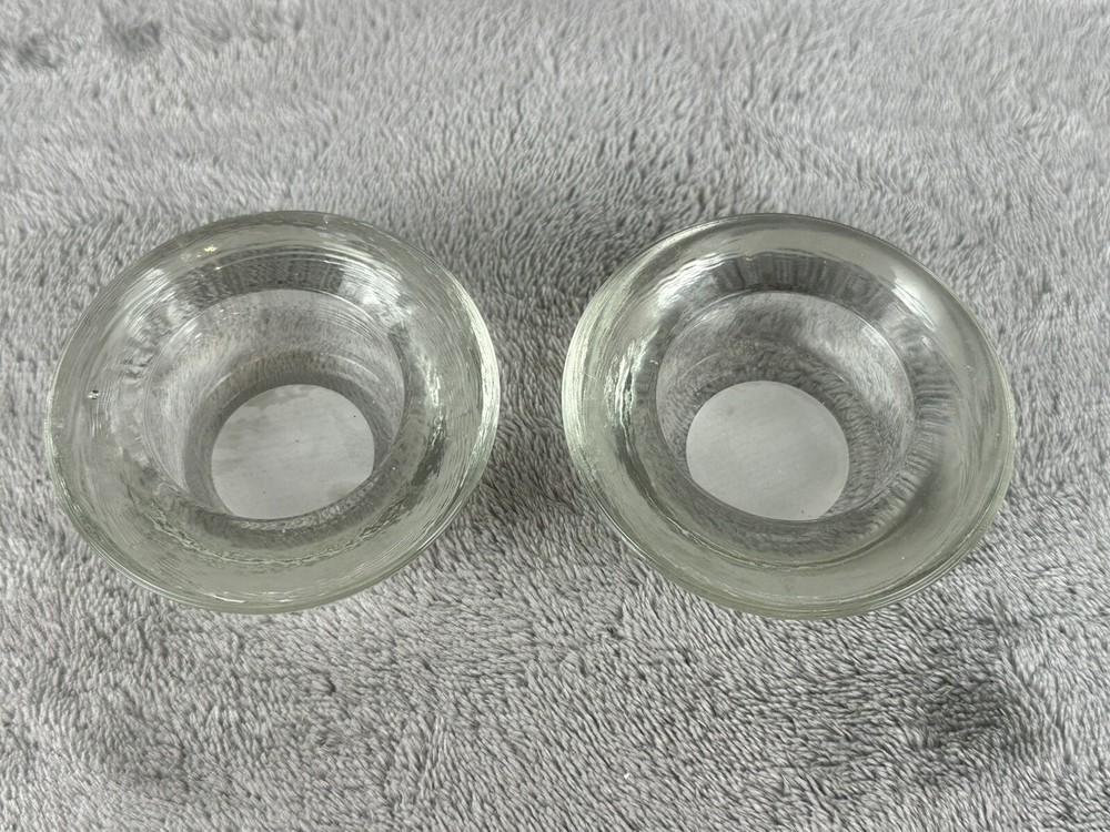 Heavy Glass Tea Light Candle Holders Round Disk
