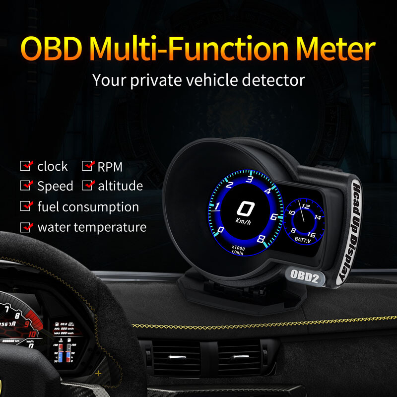 Universal Car Head Up Display OBD2 GPS HUD Speedometer Meter Tool Loop Status