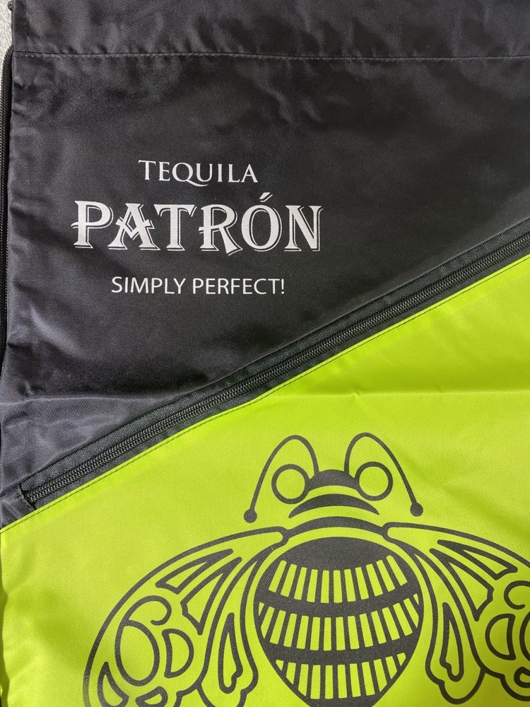 Patron Tequila Black/Green Drawstring Bag