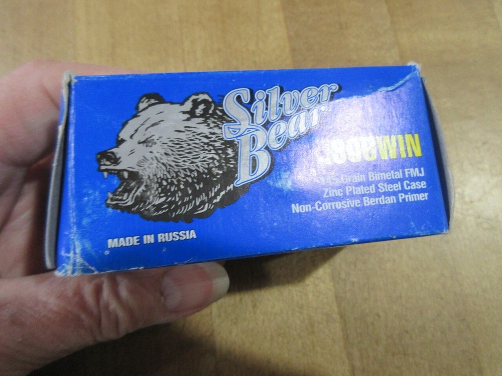 empty Ammo box Silver Bear 308 Win made in Russia 20 round box with insert