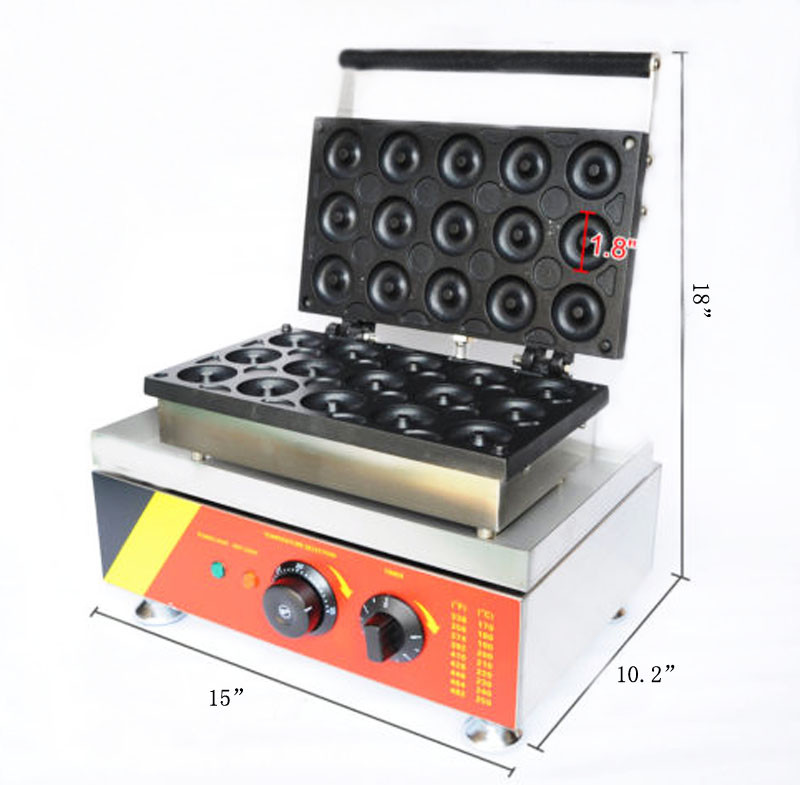 USED 110V Electric Donut Maker Waffle Machine Doughnut Making Machine 15 Donuts