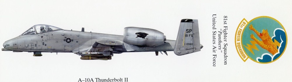 A-10A THUNDERBOLT - 81st FIGHTER SQUADRON  BOOKMARK