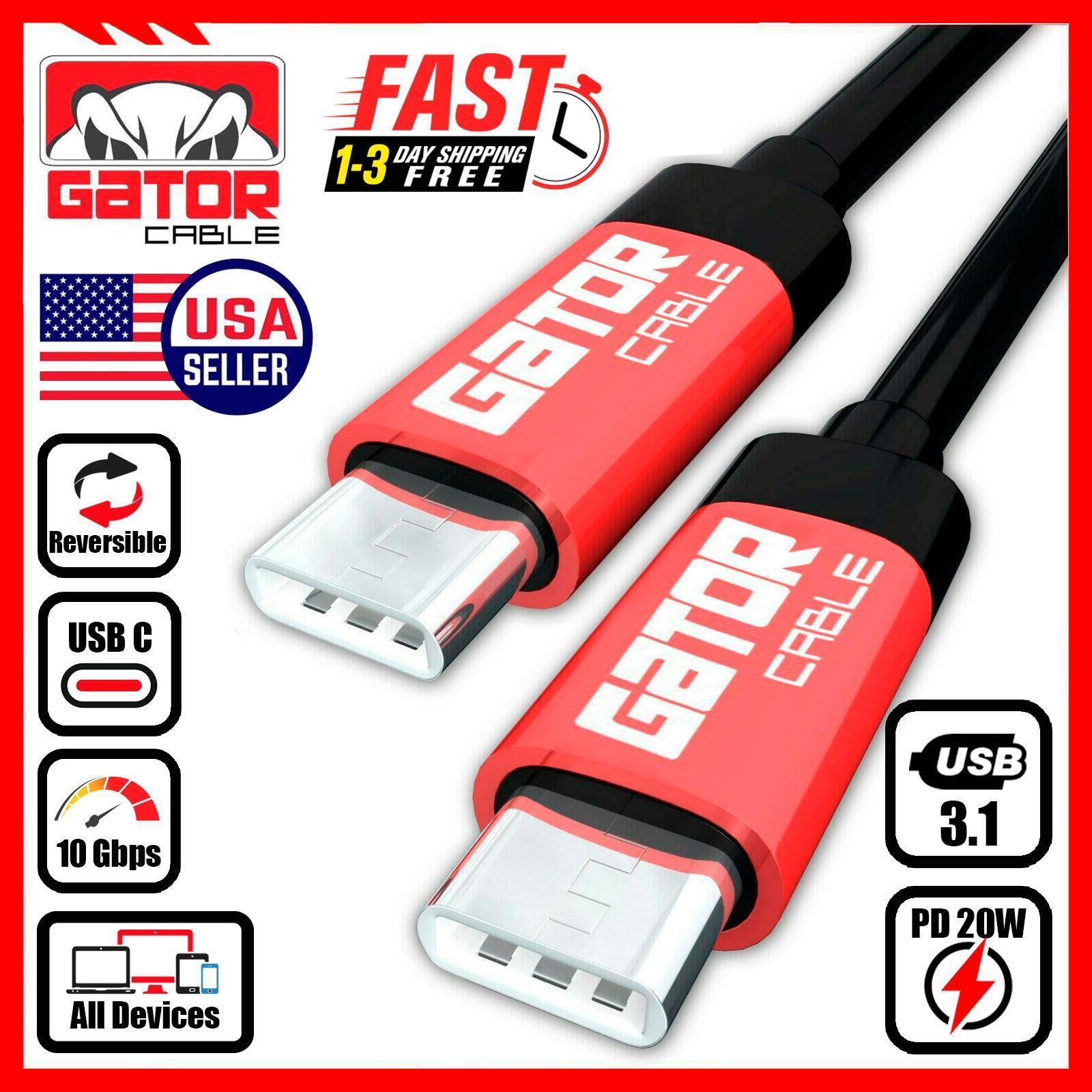 USB-C to USB-C 3.1 Charger Data Cable Type-C Male Fast Charge PD 20W 5A 10Gbps