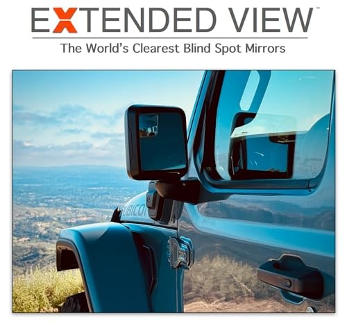 Custom Blind Spot Mirrors- Compatible with 2018-Present | blind Jeep Wrangler