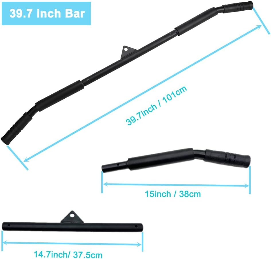 39.7" LAT Pulldown Bar Attachment – Curl Tricep Press Down Bar with Rubber Handl
