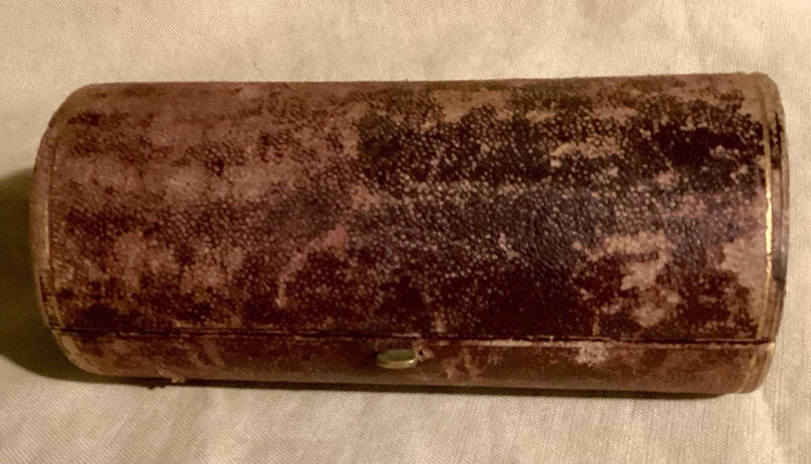 Set Of 5 Silverplate NAPKIN RINGS In Leather CYLINDER Box 1 Missing