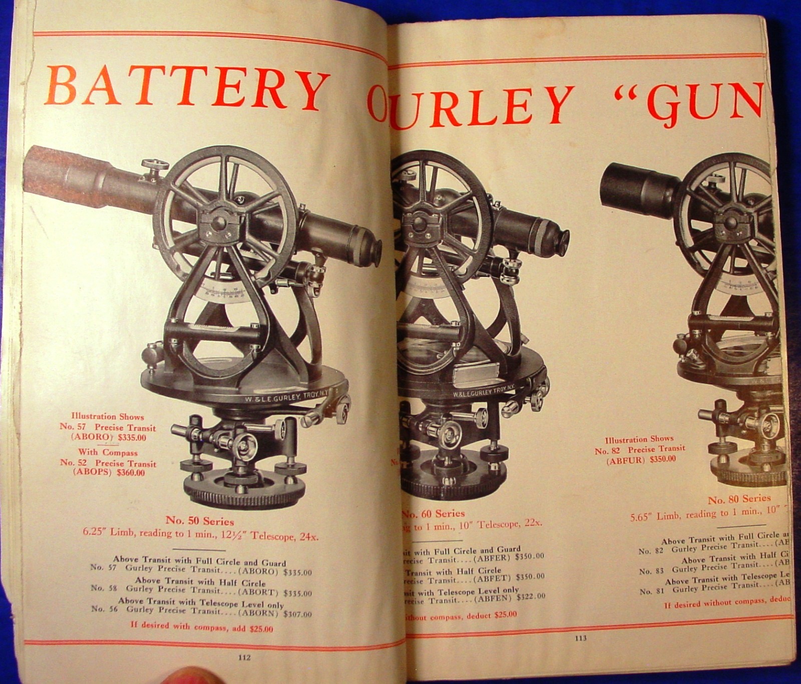 1928 Gurley Engineering Surveying & Drafting Insts. Catalog/Bulletin