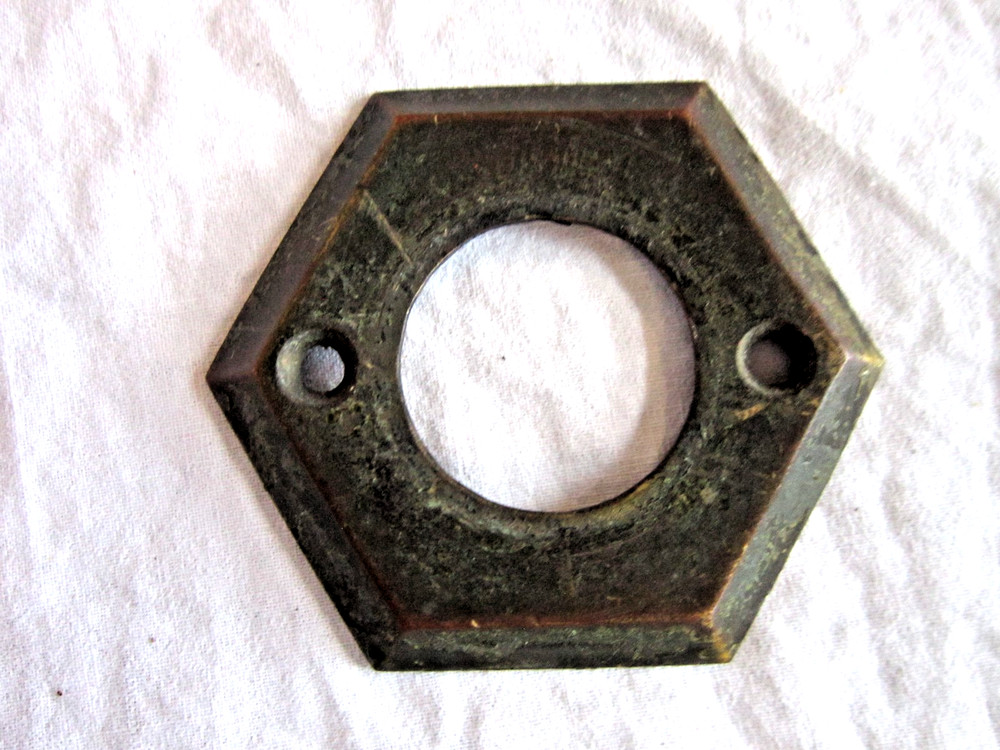 Antique Solid Bronze Hexagon Door Bell Button Cover