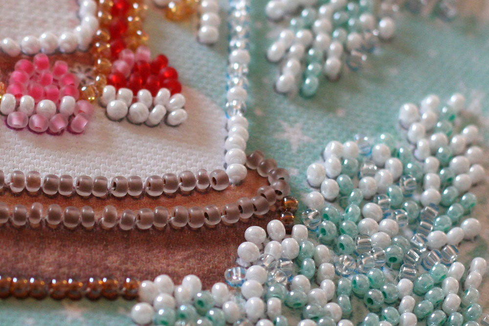 Mini Bead embroidery kit - Cheerful house