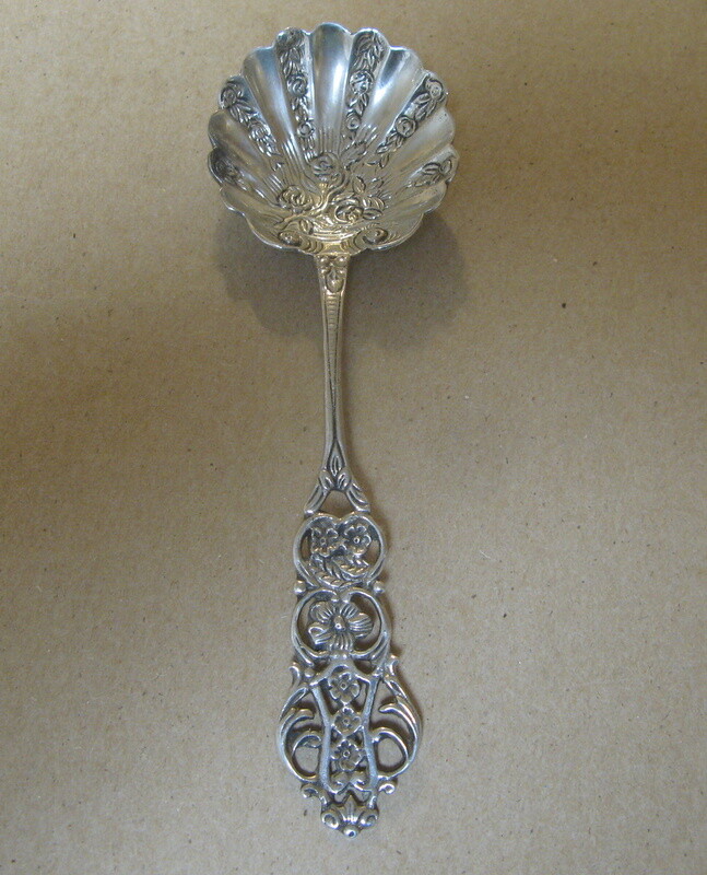 Vintage GEWE M Swedish Silver Berry Serving Spoon Signed
