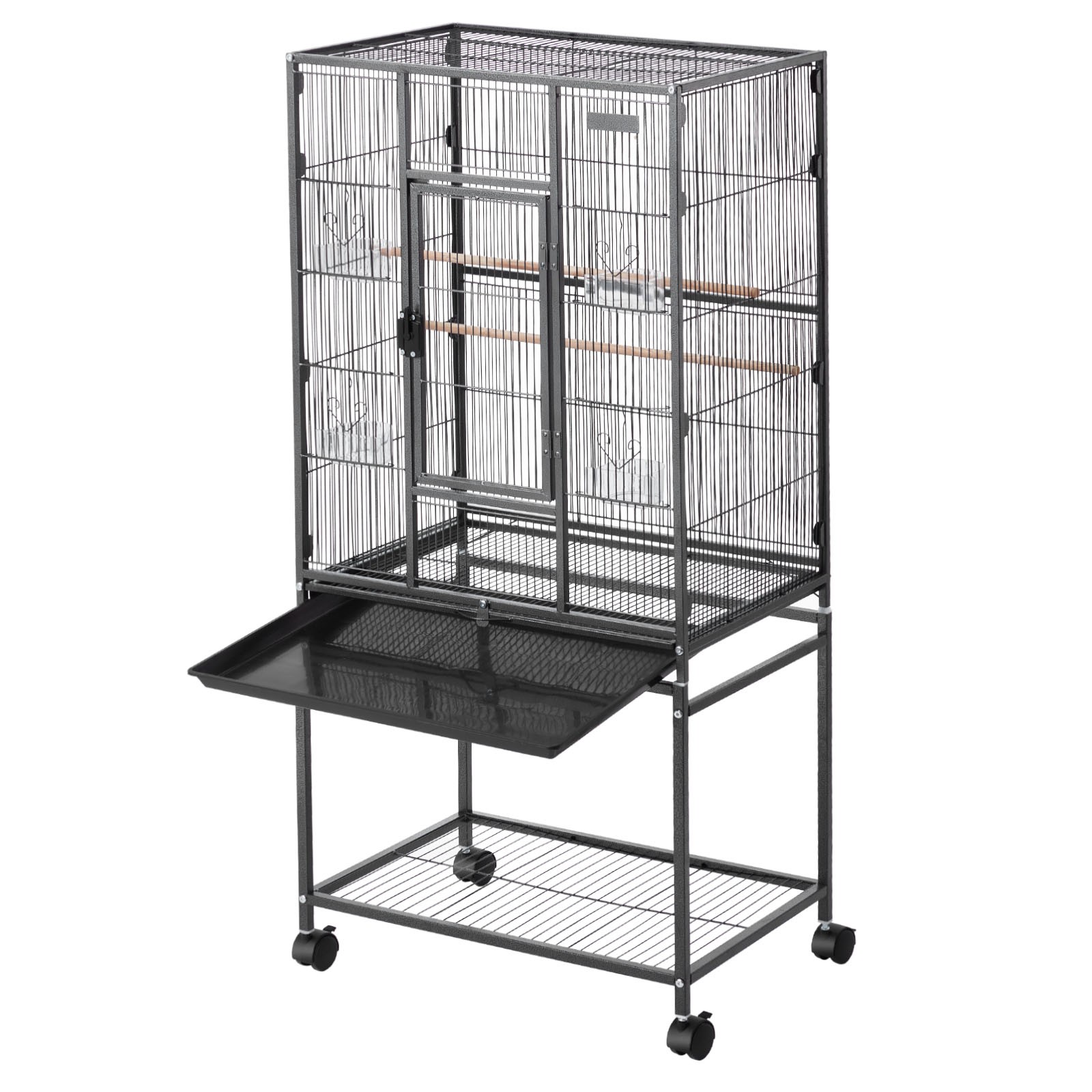 Uimoso Bird Cage with Flat Top, 24.6 x 16.7 x 53.9 inch, Durable Wrought Iron