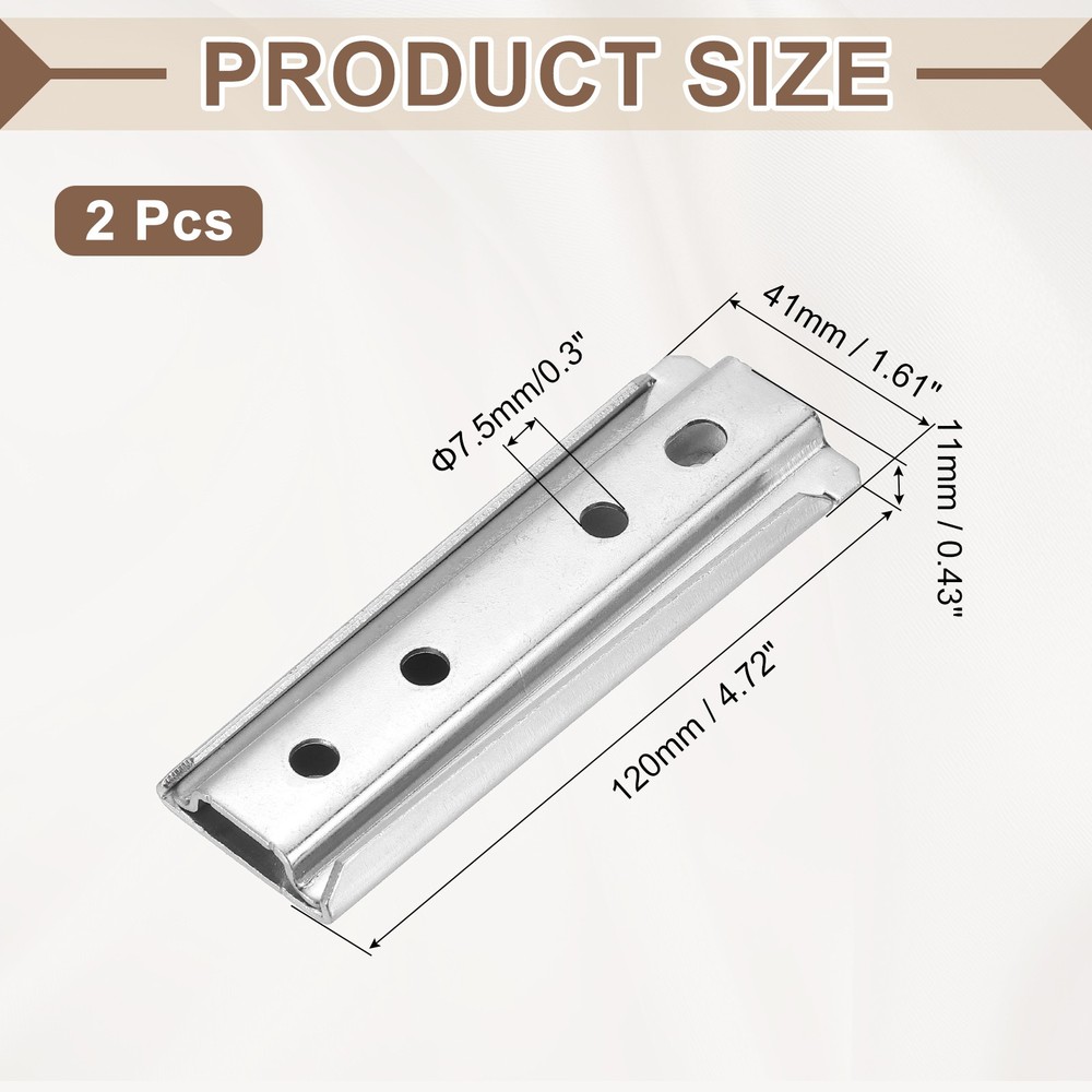 2Pcs Sectional Couch Connectors, t Sofa Connector Bracket (120mm, Silver)