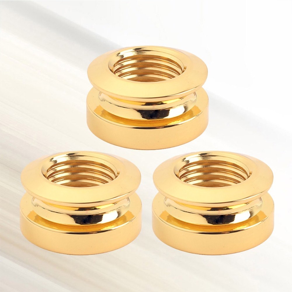 3 Pcs Guitar Strap Jack Endpin Adaptor Acoustic Button Gold Replacement
