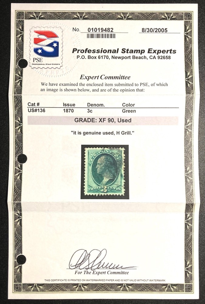 #136 Used PSE Graded 90, PSE Cert # 01019482