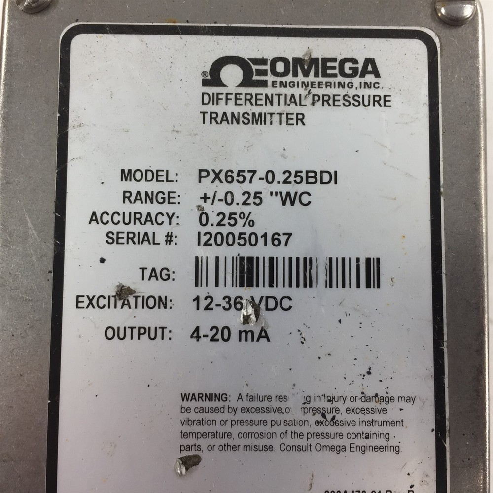 Omega PX657-0.25BDI Differential Pressure Transmitter
