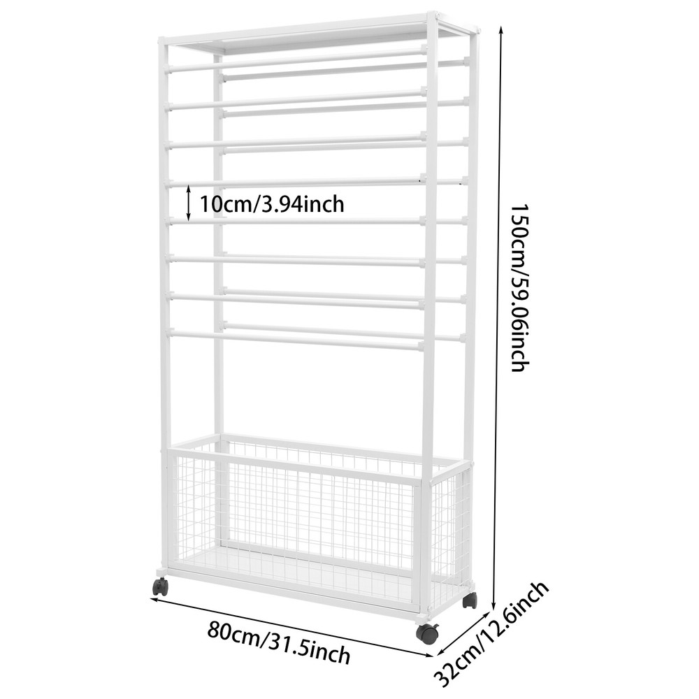 Mobile Ribbon Holder Organizer with Wheels and Ample Storage Space