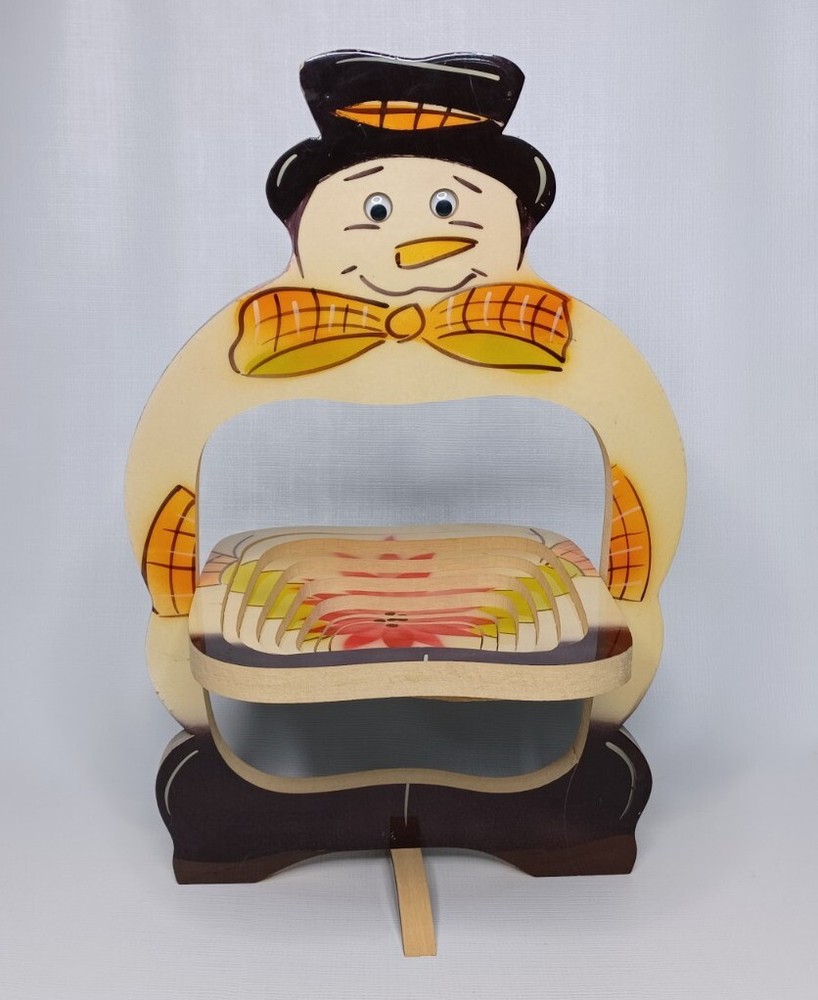 Snowman Greeter Basket Christmas Decor