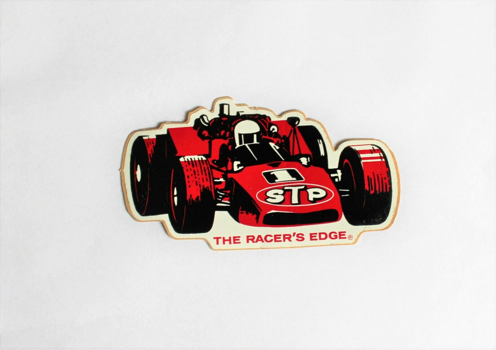 1972 STP VINTAGE ORIGINAL THE RACERS EDGE # 1 INDY 500 STICKER DECAL NOS
