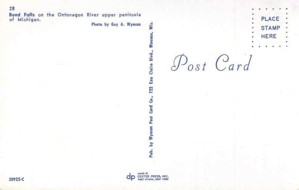 BOND FALLS, MI - PC2596