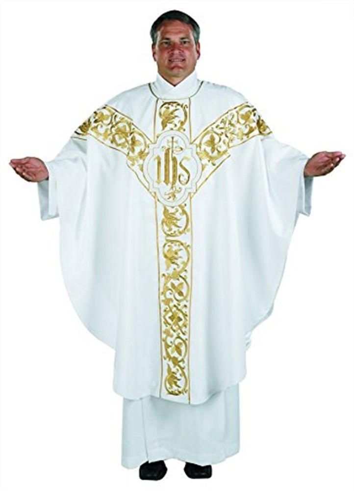 Embroidered Chasuble - White
