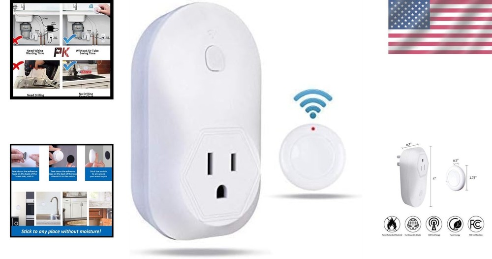 Remote Control Wireless Switch for Garbage Disposal & Appliances, 100ft Range