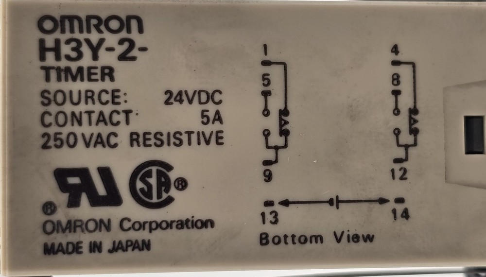 Omron H3Y-2 Solid State Timer With Socket Base 5A 250V 8Pin 11Z2YT