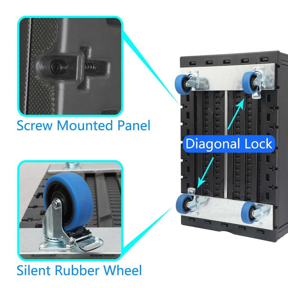 35"x 22"x 24" Cable Trunk Road Case with Wheels Professional Stackable Road Case