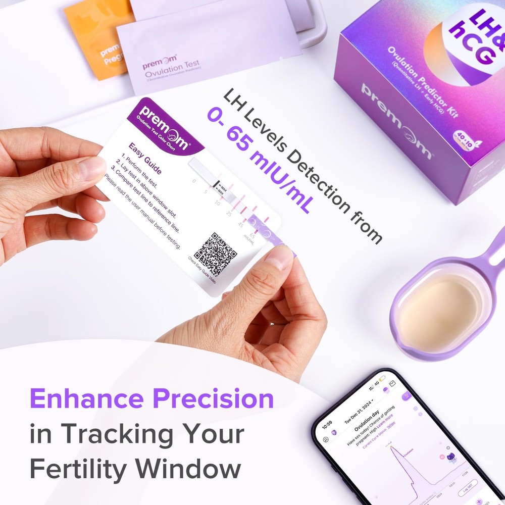 Premom Quantitative Ovulation Predictor Kit：40 Ovulation Tests + 10 Pregnancy...