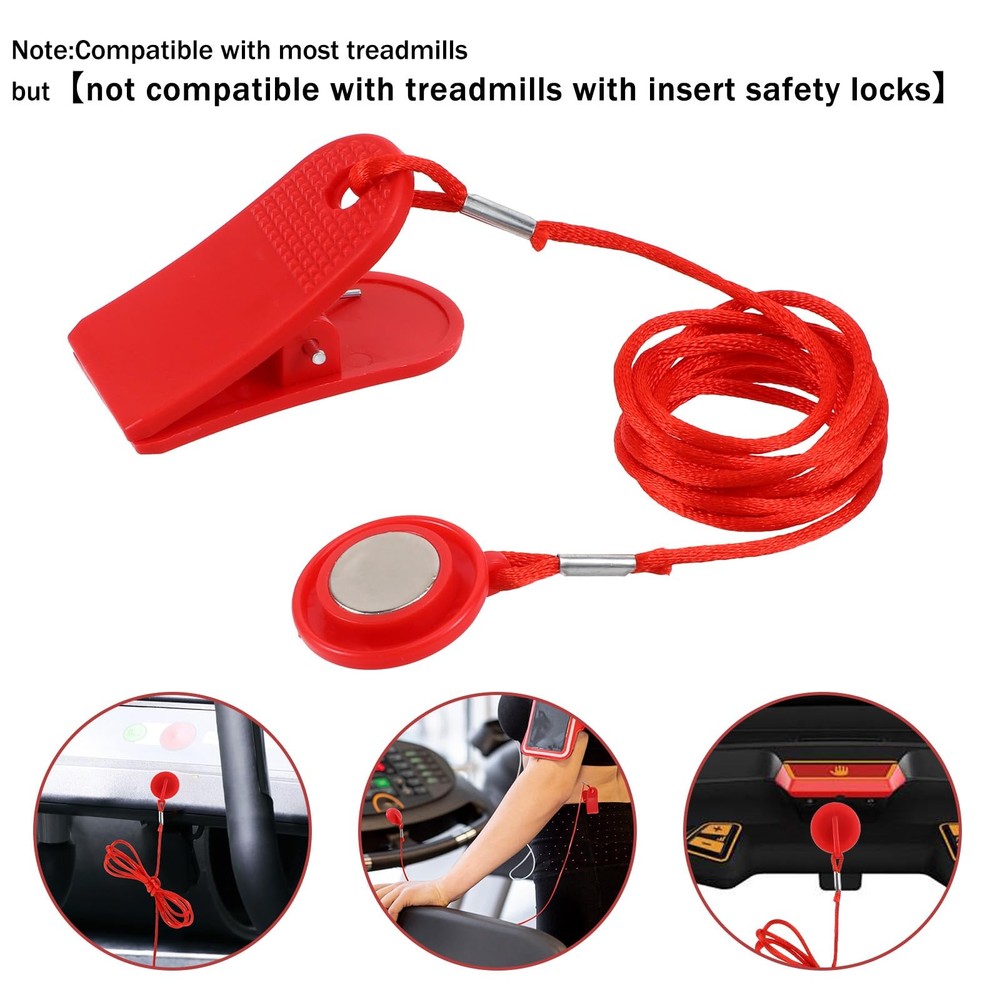 2PCS Universal Treadmill Magnetic Safety Key Emergency Stop Replacement