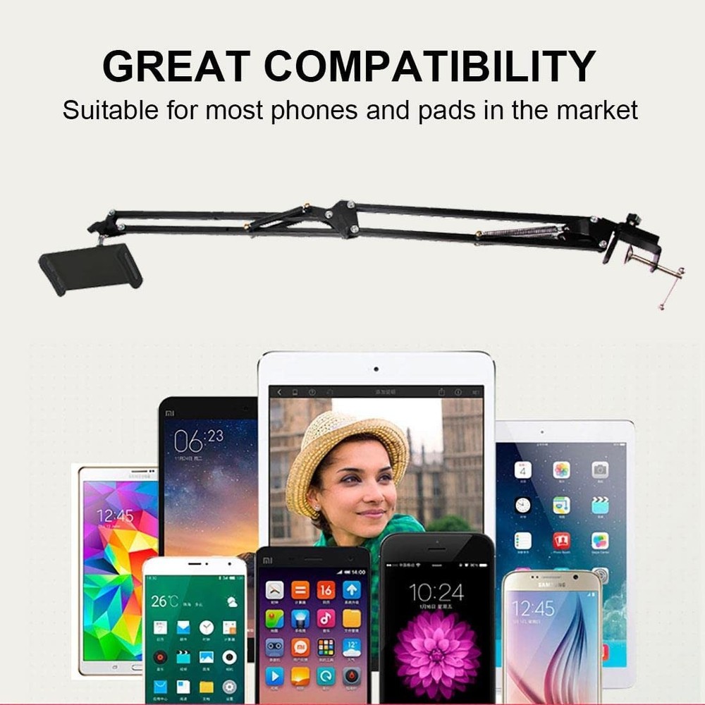 360° Rotation Adjustable Bed Mount Foldable Bracket for 4.72"-7.08" Phone&Tablet